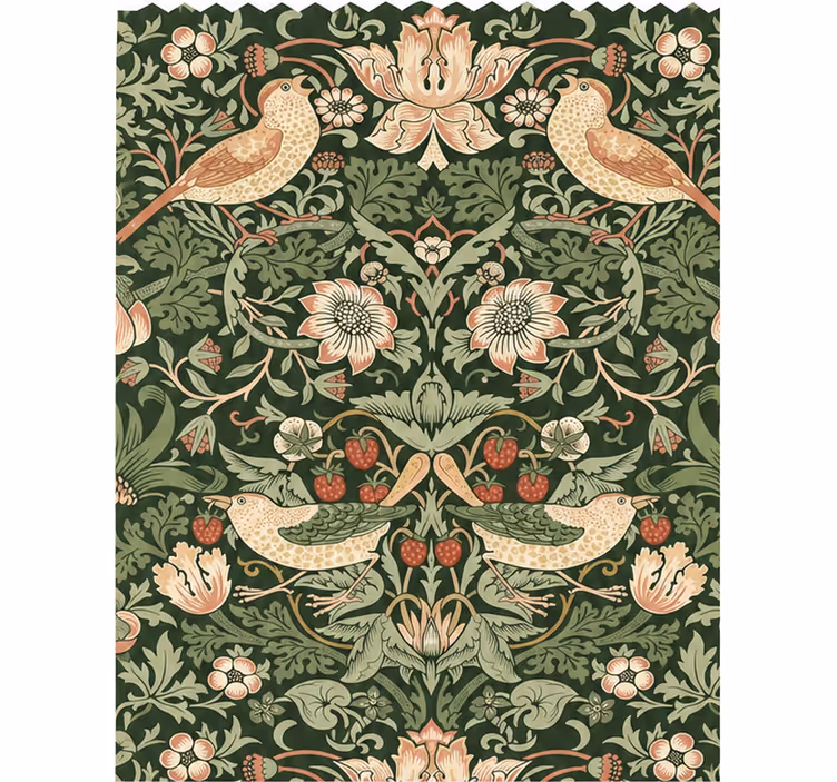 Roller blind for kitchen window width 80 strawberry thief - TenStickers