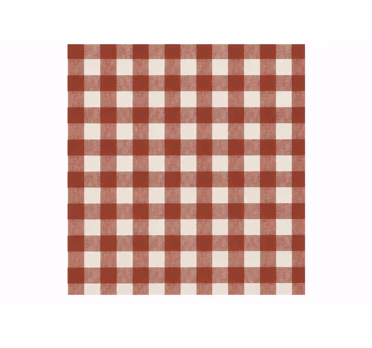 Red roller blind rustic large check gingham - TenStickers