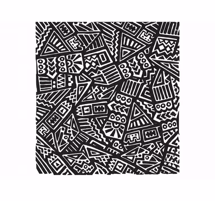 Black roller blind with african tribal design - TenStickers
