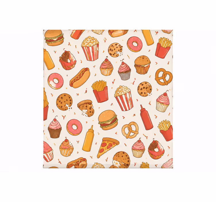 Roller blind for kitchen window width 300 snack pattern - TenStickers
