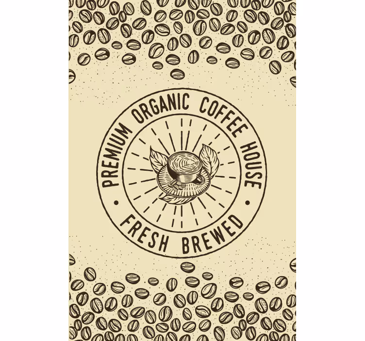 Premium Organic Coffee House roller blind for kitchen window - TenStickers