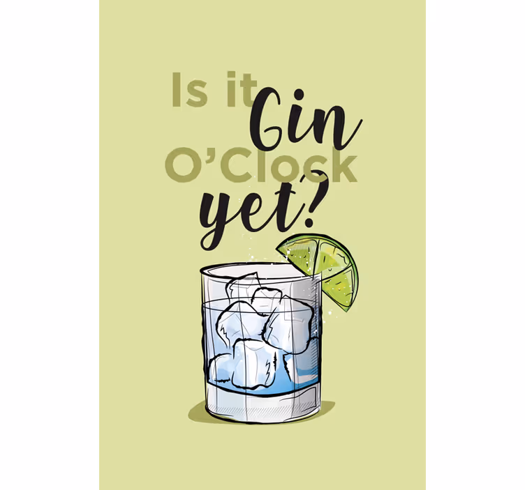 Gin O'Clock Yet Beverage custom roller blind - TenStickers