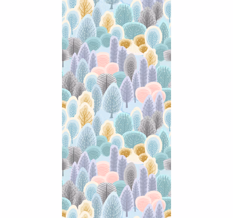 Pastel Forest Pattern tree roller blind - TenStickers