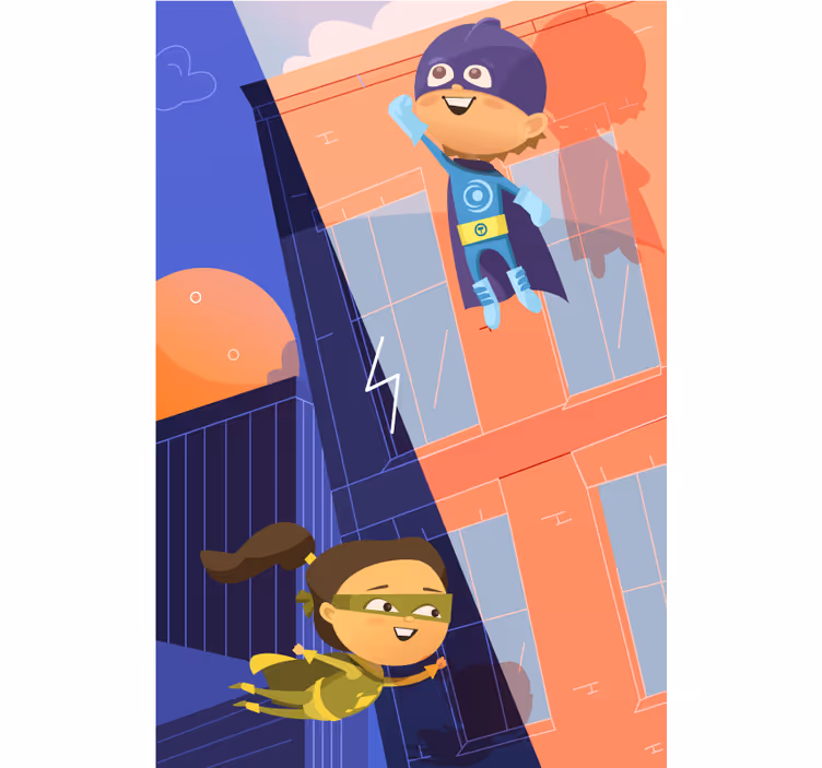 Superhero Adventure kids roller blind - TenStickers