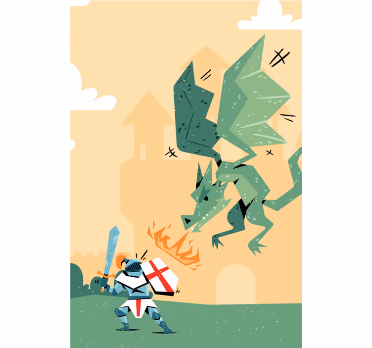 Knight Battles Dragon animal roller blind - TenStickers