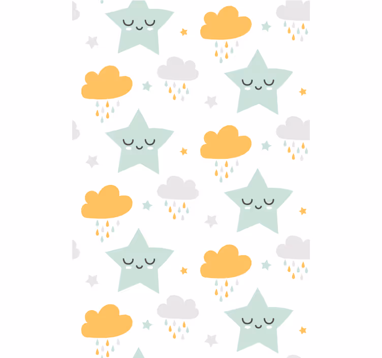 Sleepy Clouds Pattern nursery roller blind - TenStickers