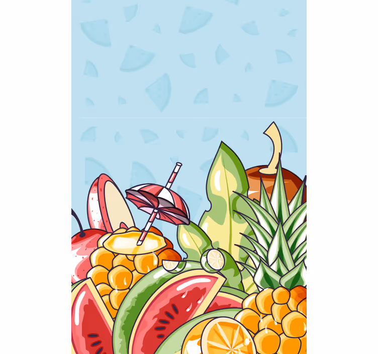 Tropical Fruit Delight vegetable roller blind - TenStickers