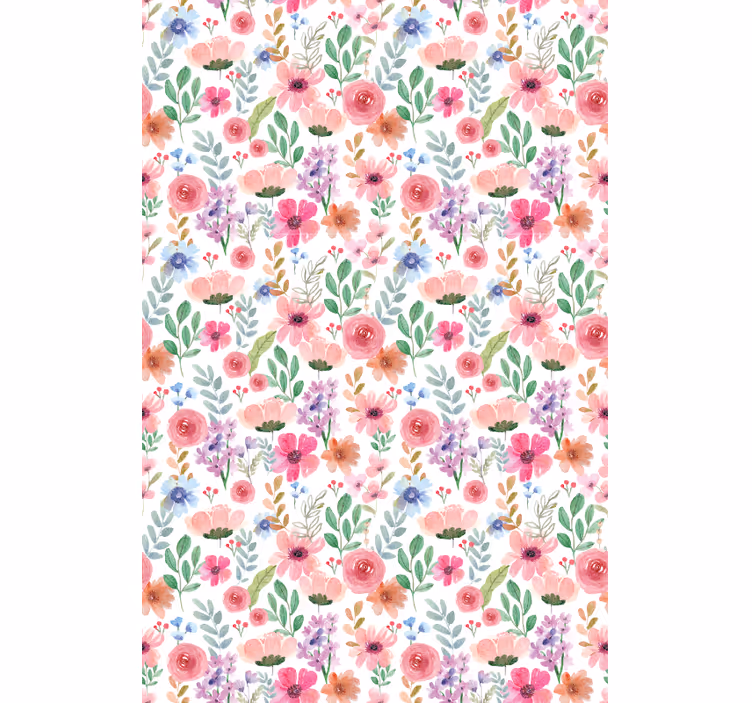 Floral Pattern Elegance flower roller blind - TenStickers