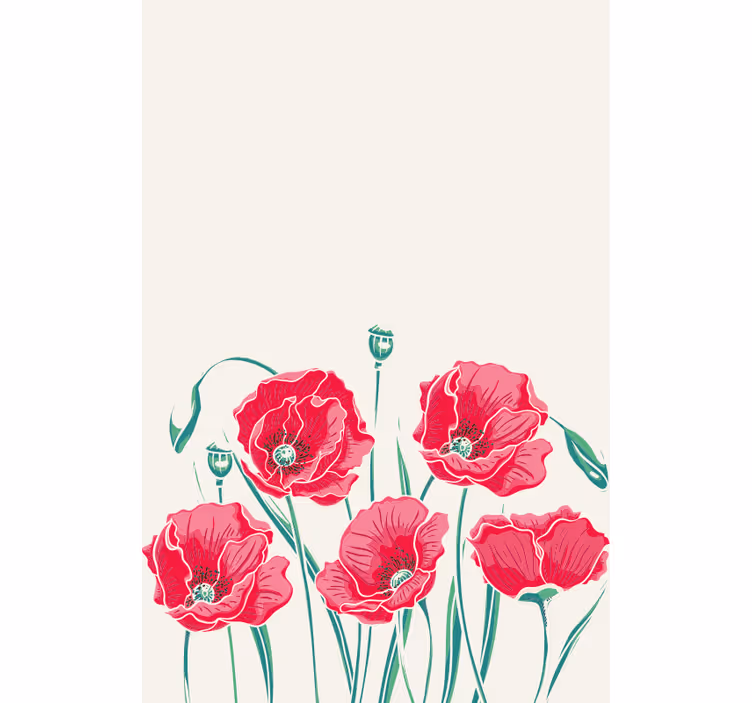 Poppy Blossom Grace flower roller blind - TenStickers