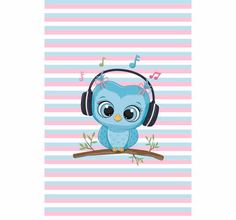 Musical Owl Illustration animal roller blind - TenStickers
