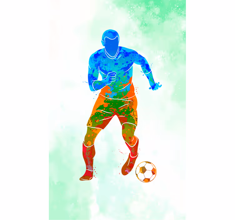 Watercolor player Football blind - TenStickers