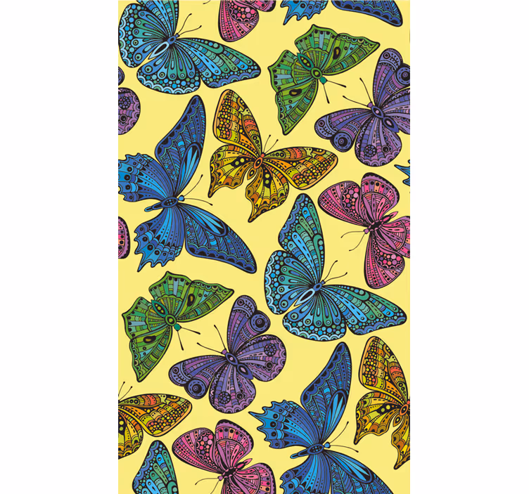Yellow Background butterfly roller blind - TenStickers