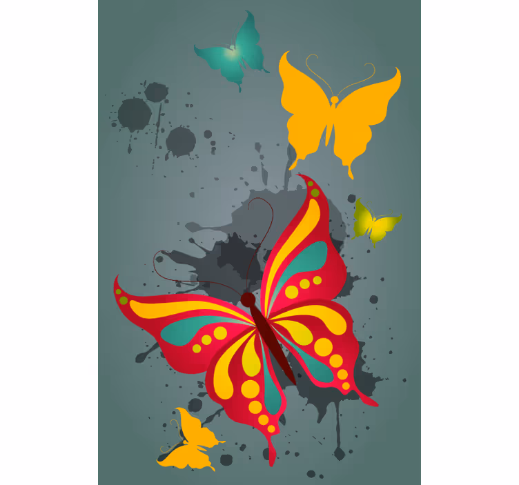 Vibrant Splash butterfly roller blind - TenStickers