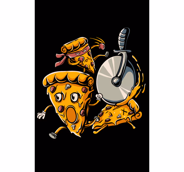Animated Pizza Slices fun roller blind - TenStickers