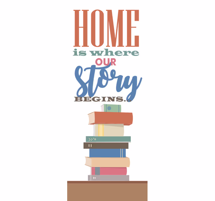 Home Story Begins Here custom roller blind - TenStickers