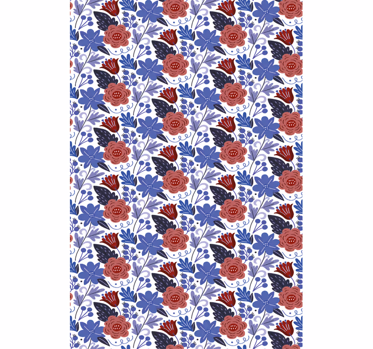 Bold botanical pattern flower roller blind - TenStickers