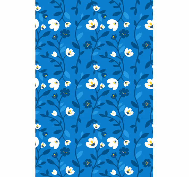 Blue ascending theme flower roller blind - TenStickers