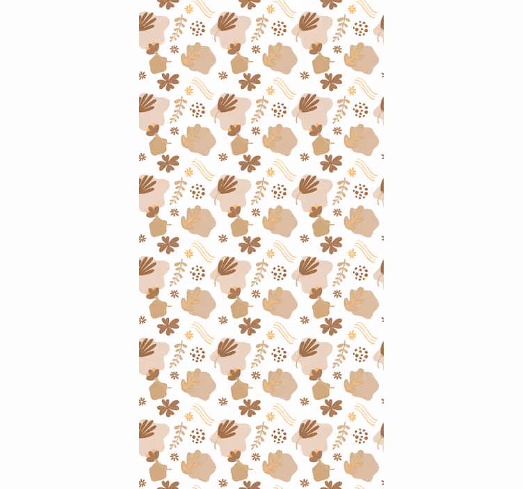 Organic beige pattern flower roller blind - TenStickers