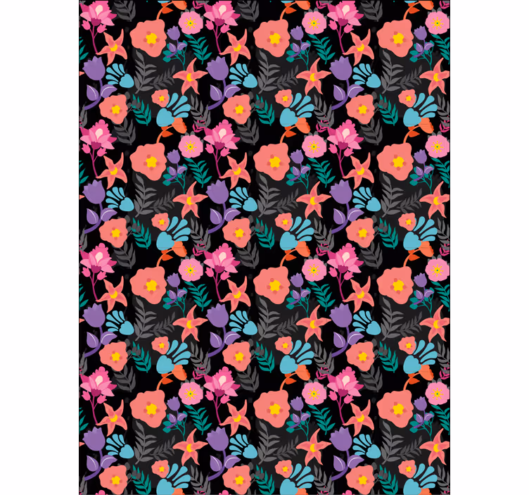 Colorful Floral Pattern flower roller blind - TenStickers