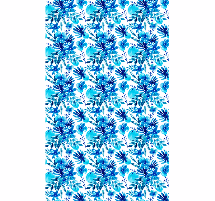 Vivid blue theme flower roller blind - TenStickers