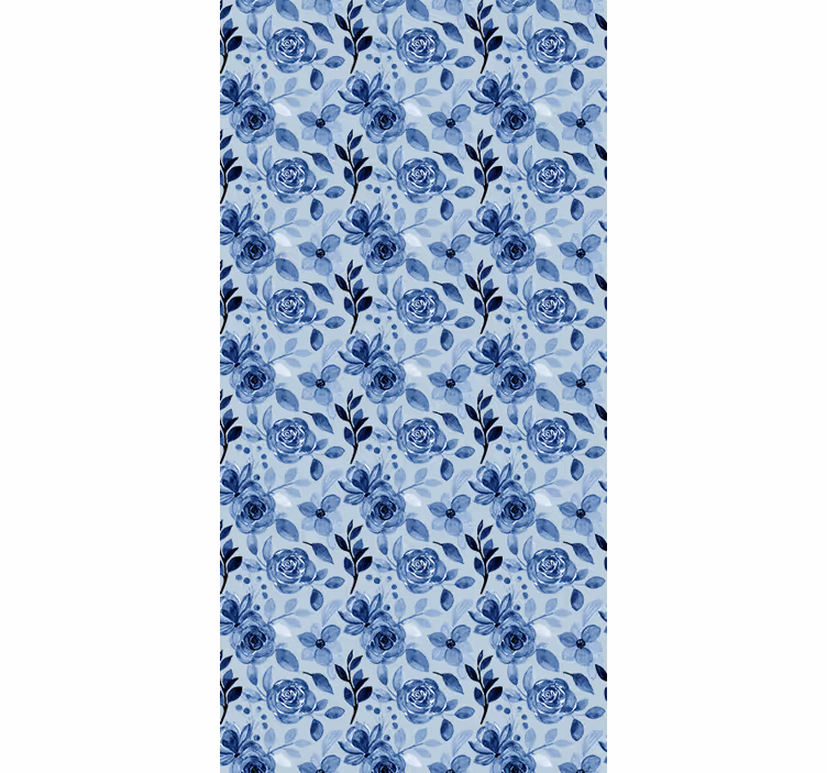 Blue arrangement flower roller blind - TenStickers