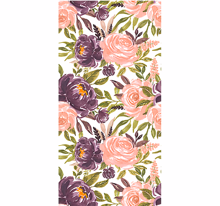 Charming aquarella blooms roller blind for living room - TenStickers