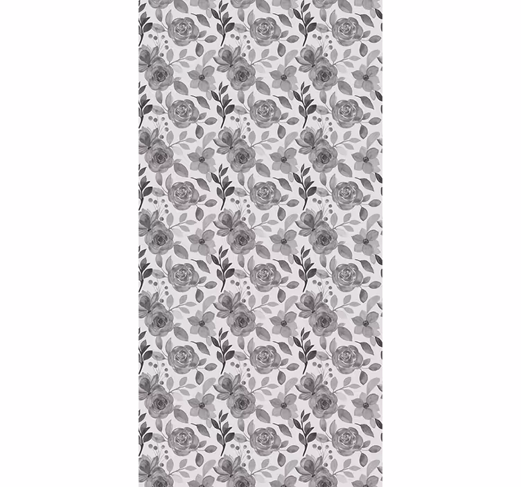 ELEGANT GRAY FLORALS floral roller blind - TenStickers