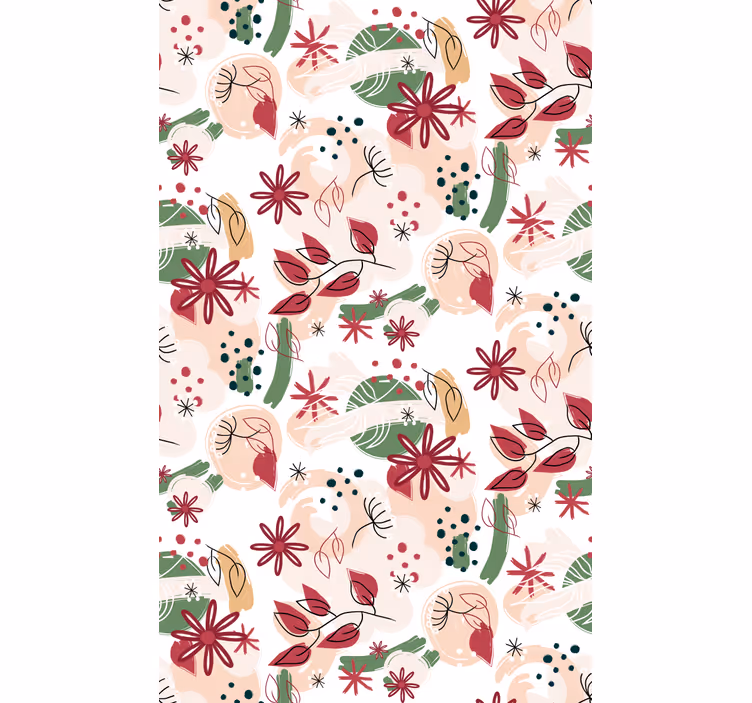 Floral Abstract Pattern flower roller blind - TenStickers