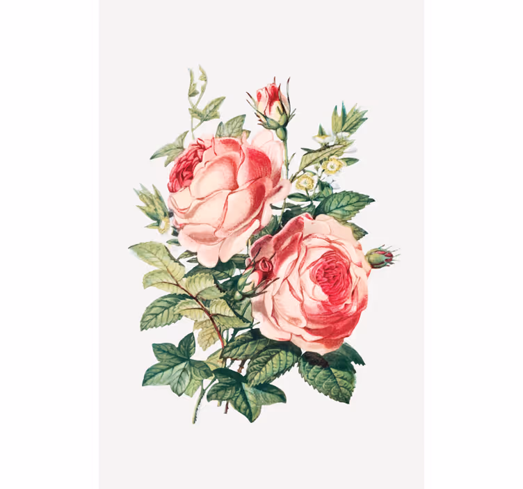 Romantic rose blooms flower roller blind - TenStickers