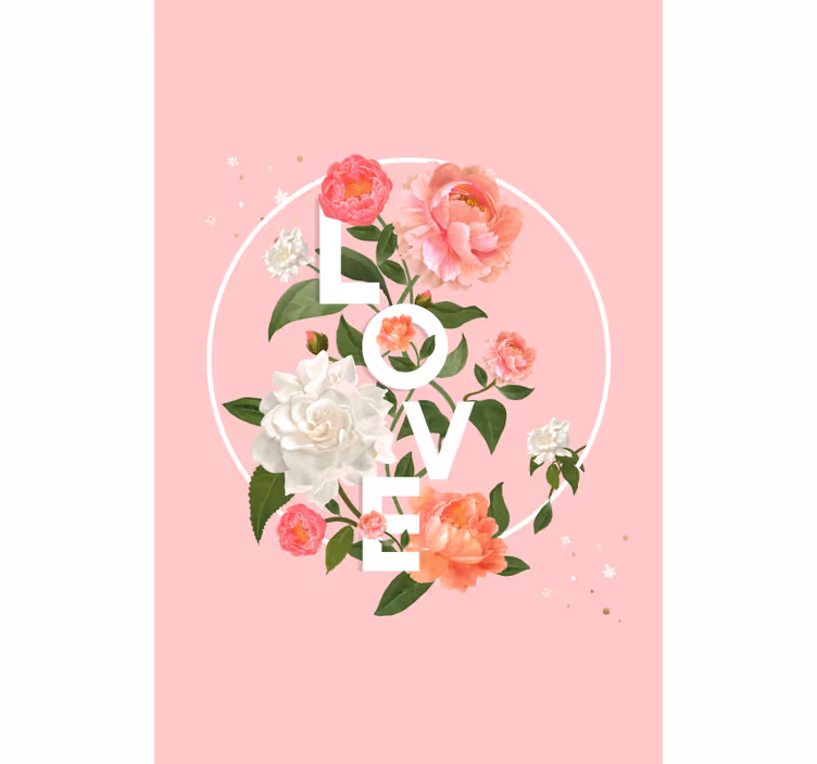 Love floral design romantic roller blind - TenStickers