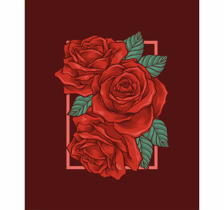 Elegant Red Roses flower roller blind - TenStickers