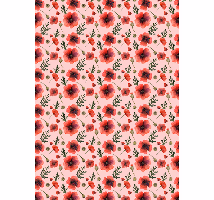 Poppy Floral Pattern flower roller blind - TenStickers