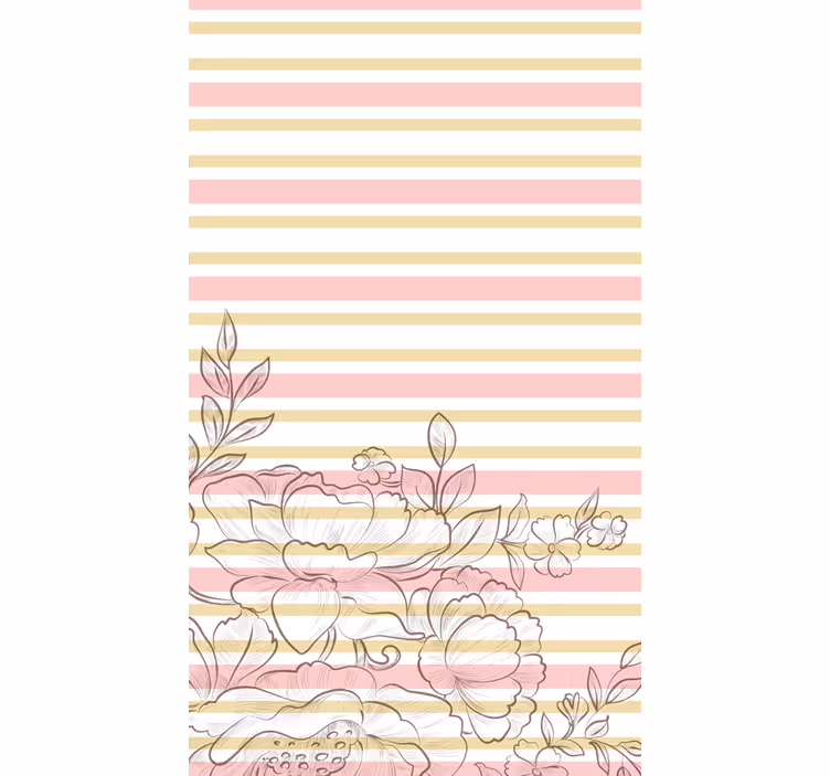 Pale Floral Stripes flower roller blind - TenStickers