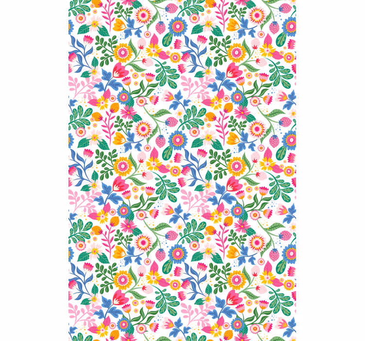 Vibrant Botanical Motif flower roller blind - TenStickers
