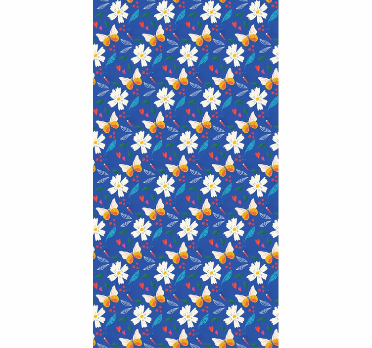 Daisies and Butterflies flower roller blind - TenStickers