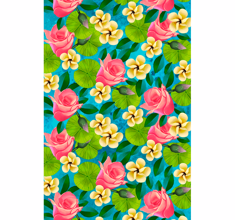 Vibrant blooms flower roller blind - TenStickers