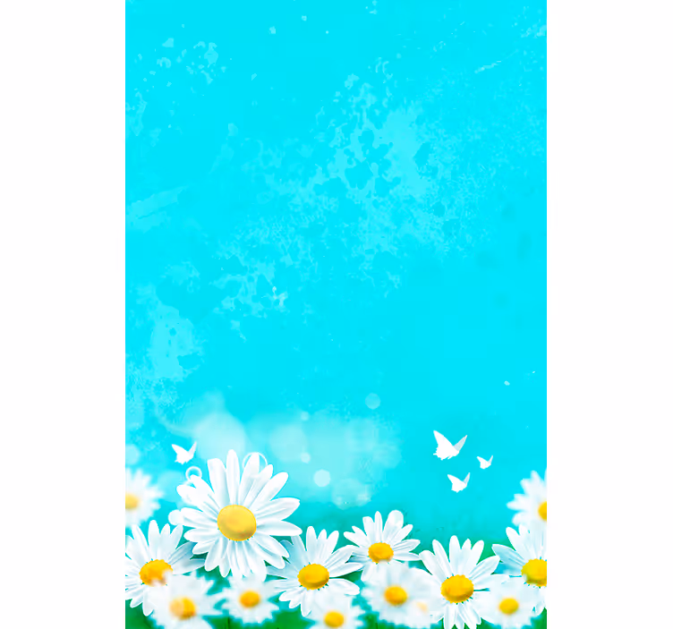 Daisies with Butterflies flower roller blind - TenStickers