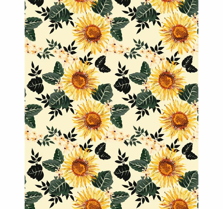 Sunflower Floral Theme flower roller blind - TenStickers