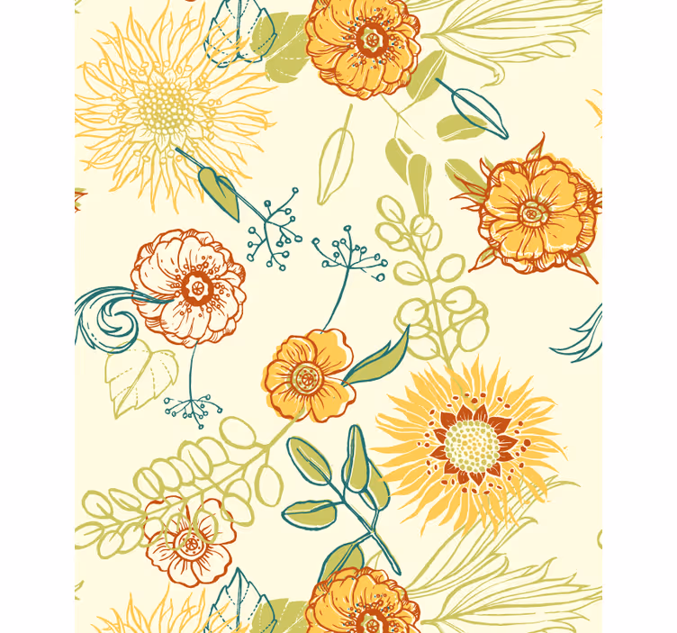 Vibrant Floral Patterns flower roller blind - TenStickers