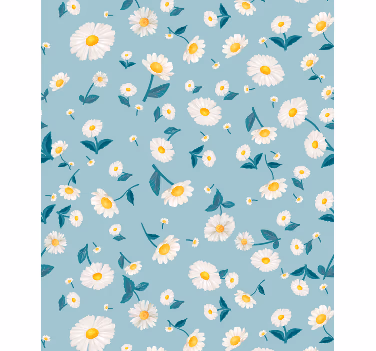 Daisy Blue Pattern flower roller blind - TenStickers