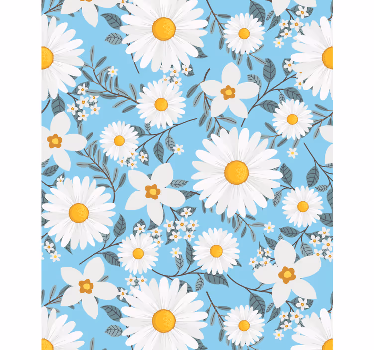 Daisies Blooming Bright flower roller blind - TenStickers