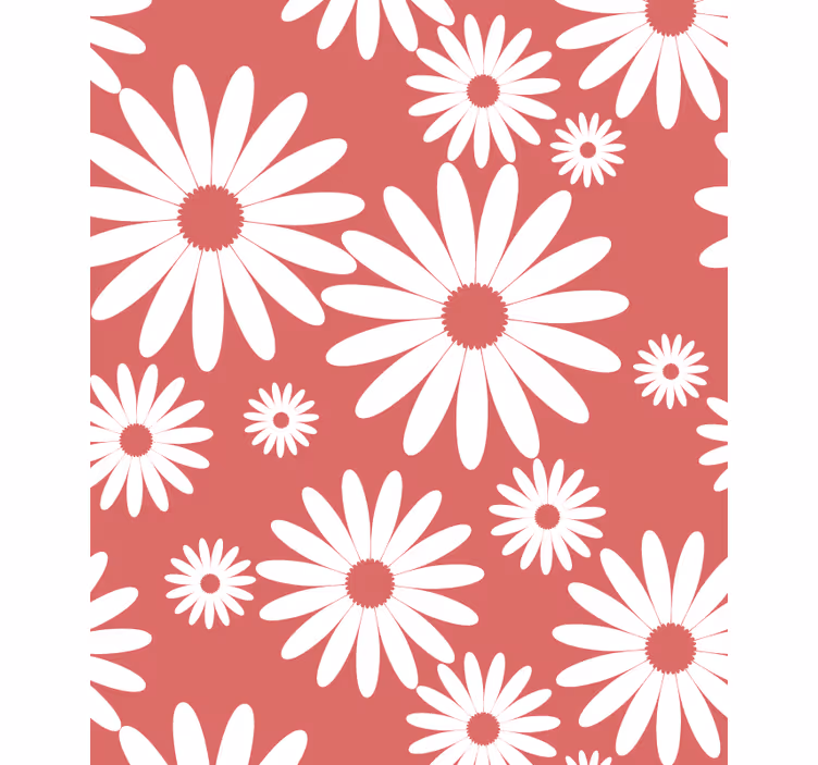 White Daisy Pattern flower roller blind - TenStickers
