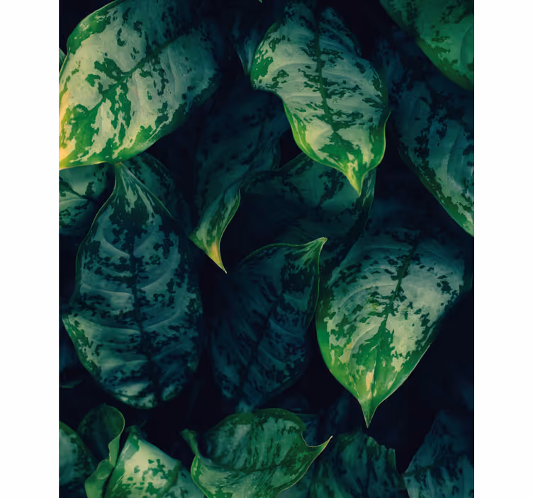 Vibrant green leaves flower roller blind - TenStickers