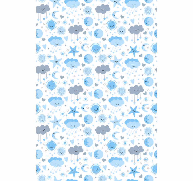 Blue starry pattern clouds roller blind - TenStickers