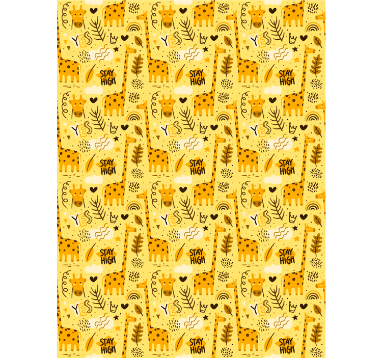Yellow jungle animals kids roller blind - TenStickers