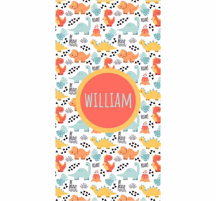 Dinosaur roller blind baby dinosaurs with name circle - TenStickers
