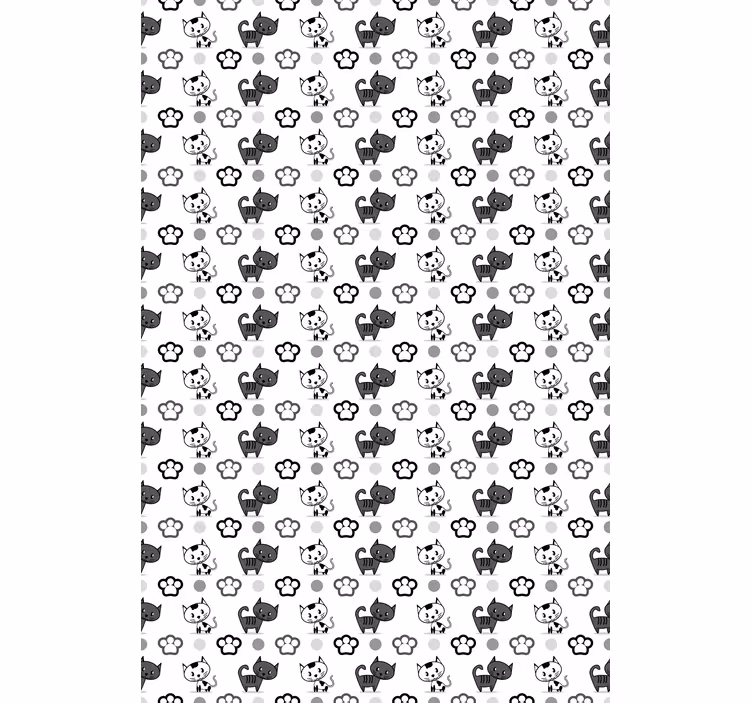 Grey and white cats animal roller blind - TenStickers