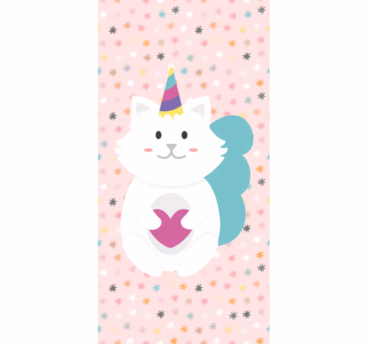 CUTE WHITE CAT animal roller blind - TenStickers
