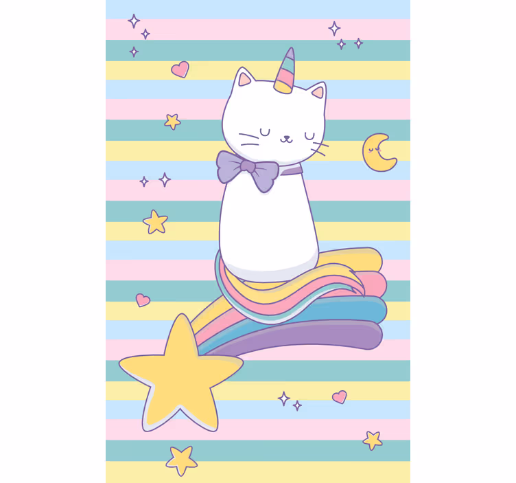 Magical cat unicorn kids roller blind - TenStickers