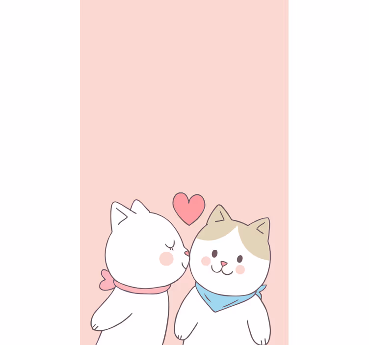 Cute Cat Couple animal roller blind - TenStickers